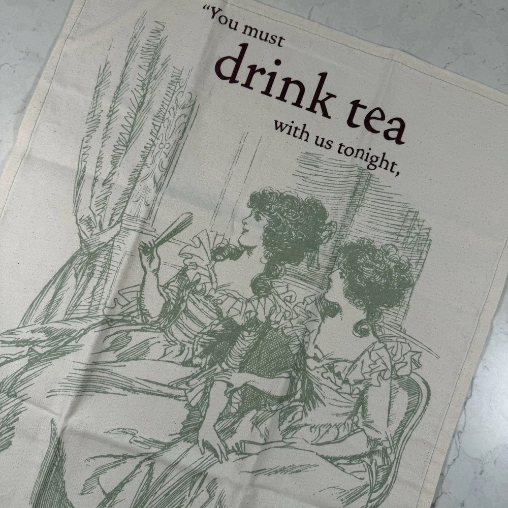 Jane Austen Sense And Sensibility Cotton Kitchen Tea Towel New NWT 16"x 25"